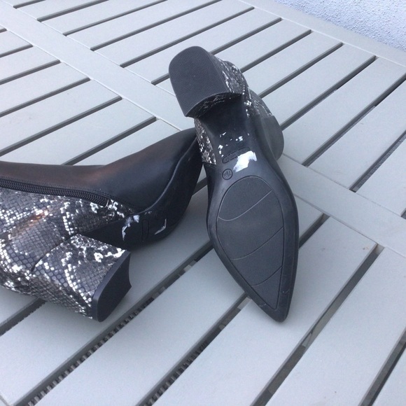 Nine West Snakeskin Print Embossed Ankle Booties - Picture 5 of 10